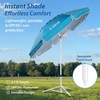 AMMSUN Shade Umbrella, Premium Portable Umbrella with Stand, 6.5ft Lightweight Free Standing Canopy for Sporting Games, Adjustable Instant Sun Protection and Easy to Carry, Light Blue(Light Blue)