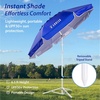 AMMSUN Shade Umbrella, Premium Portable Umbrella with Stand, 6.5ft Lightweight Free Standing Canopy for Sporting Games, Adjustable Instant Sun Protection and Easy to Carry, Light Blue(Blue)