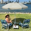 AMMSUN Shade Umbrella, Premium Portable Umbrella with Stand, 6.5ft Lightweight Free Standing Canopy for Sporting Games, Adjustable Instant Sun Protection and Easy to Carry, Light Blue(Beige)