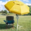 AMMSUN Shade Umbrella, Premium Portable Umbrella with Stand, 6.5ft Lightweight Free Standing Canopy for Sporting Games, Adjustable Instant Sun Protection and Easy to Carry, Navy Blue(Yellow)