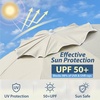 AMMSUN Shade Umbrella, Premium Portable Umbrella with Stand, 6.5ft Lightweight Free Standing Canopy for Sporting Games, Adjustable Instant Sun Protection and Easy to Carry, Light Blue(Beige)