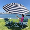 AMMSUN Shade Umbrella, Premium Portable Umbrella with Stand, 6.5ft Lightweight Free Standing Canopy for Sporting Games, Adjustable Instant Sun Protection and Easy to Carry, Navy Blue(Stripe Blue)
