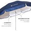 AMMSUN XL Chair Umbrella with Universal Clamp Adjustable 47 inches and 360-degree Swivel UPF 50+, Portable Clamp on Camping or Beach Chair, Stroller, Wheelchair, Golf cart, Bright Blue, Large-sized(Navy Blue)