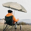 AMMSUN XL Chair Umbrella with Universal Clamp Adjustable 47 inches and 360-degree Swivel UPF 50+, Portable Clamp on Camping or Beach Chair, Stroller, Wheelchair, Golf cart, Bright Blue, Large-sized(Light Beige)