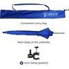 AMMSUN XL Chair Umbrella with Universal Clamp Adjustable 47 inches and 360-degree Swivel UPF 50+, Portable Clamp on Camping or Beach Chair, Stroller, Wheelchair, Golf cart, Bright Blue, Large-sized(Navy)