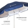 AMMSUN XL Chair Umbrella with Universal Clamp Adjustable 47 inches and 360-degree Swivel UPF 50+, Portable Clamp on Camping or Beach Chair, Stroller, Wheelchair, Golf cart, Bright Blue, Large-sized(Navy Blue-2 PACK)