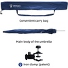 AMMSUN XL Chair Umbrella with Universal Clamp Adjustable 47 inches and 360-degree Swivel UPF 50+, Portable Clamp on Camping or Beach Chair, Stroller, Wheelchair, Golf cart, Bright Blue, Large-sized(Navy Blue-2 PACK)