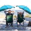 AMMSUN XL Chair Umbrella with Universal Clamp Adjustable 47 inches and 360-degree Swivel UPF 50+, Portable Clamp on Camping or Beach Chair, Stroller, Wheelchair, Golf cart, Bright Blue, Large-sized(Bright Blue-2 PACK)