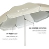 AMMSUN XL Chair Umbrella with Universal Clamp Adjustable 47 inches and 360-degree Swivel UPF 50+, Portable Clamp on Camping or Beach Chair, Stroller, Wheelchair, Golf cart, Bright Blue, Large-sized(Light Beige)