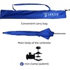 AMMSUN XL Chair Umbrella with Universal Clamp Adjustable 47 inches and 360-degree Swivel UPF 50+, Portable Clamp on Camping or Beach Chair, Stroller, Wheelchair, Golf cart, Bright Blue, Large-sized(Blue-2 PACK)