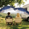 AMMSUN XL Chair Umbrella with Universal Clamp Adjustable 47 inches and 360-degree Swivel UPF 50+, Portable Clamp on Camping or Beach Chair, Stroller, Wheelchair, Golf cart, Bright Blue, Large-sized(Navy Blue-2 PACK)