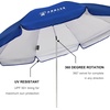 AMMSUN XL Chair Umbrella with Universal Clamp Adjustable 47 inches and 360-degree Swivel UPF 50+, Portable Clamp on Camping or Beach Chair, Stroller, Wheelchair, Golf cart, Bright Blue, Large-sized(Blue-2 PACK)