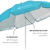 AMMSUN XL Chair Umbrella with Universal Clamp Adjustable 47 inches and 360-degree Swivel UPF 50+, Portable Clamp on Camping or Beach Chair, Stroller, Wheelchair, Golf cart, Bright Blue, Large-sized(Bright Blue)