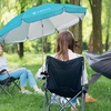AMMSUN XL Chair Umbrella with Universal Clamp Adjustable 47 inches and 360-degree Swivel UPF 50+, Portable Clamp on Camping or Beach Chair, Stroller, Wheelchair, Golf cart, Bright Blue, Large-sized(Bright Blue)
