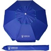 AMMSUN 6.5ft Portable Patio Beach Umbrella for Sand with Tilt, Air Vent | UPF50+ Sun Protection, Windproof Outdoor Umbrellas with Carry Bag, for Patio Beach Garden Pool Backyard, Yellow Stripes(Blue Navy)