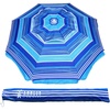 AMMSUN 6.5ft Portable Patio Beach Umbrella for Sand with Tilt, Air Vent | UPF50+ Sun Protection, Windproof Outdoor Umbrellas with Carry Bag, for Patio Beach Garden Pool Backyard, Yellow Stripes(Blue)