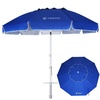 AMMSUN 8 Feet Large Beach Umbrella with Sand Anchor Heavy Duty High Wind Portable Outdoor Umbrellas UV 50+ Protection Air Vent Tilt Patio Garden Pool(Blue)