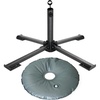 AMMSUN Foldable Portable Beach Umbrella Stand, Patio Umbrella Base Holder | Outdoor Sunshade Anchor, with Weight Bag, Rust-Free Tempered Iron Umbrella Stand for Courtyard, Garden, Beach, Lawn, Fishing(Black)