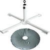 AMMSUN Foldable Portable Beach Umbrella Stand, Patio Umbrella Base Holder | Outdoor Sunshade Anchor, with Weight Bag, Rust-Free Tempered Iron Umbrella Stand for Courtyard, Garden, Beach, Lawn, Fishing(White)