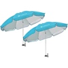 AMMSUN XL Chair Umbrella with Universal Clamp Adjustable 47 inches and 360-degree Swivel UPF 50+, Portable Clamp on Camping or Beach Chair, Stroller, Wheelchair, Golf cart, Bright Blue, Large-sized(Bright Blue-2 PACK)