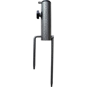 AMMSUN Adjustable Portable Umbrella Base, Upgraded Heavy Duty Metal Holder-Stand-Sand Grass Auger,for Flag, Umbrella, Fishing Rod, Outdoor Park Patio Beach Ground Ideal for Use in Soil, Grass(Black)