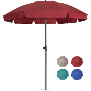 AMMSUN Patio Umbrella, 6.5 ft Outdoor Table Umbrella with Tilt Steel Pole, UPF50+ Protection, Great for Outdoor Garden Backyard, Maroon(Maroon)
