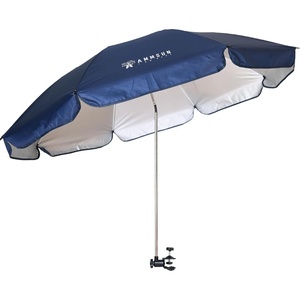 AMMSUN XL Chair Umbrella with Universal Clamp Adjustable 47 inches and 360-degree Swivel UPF 50+, Portable Clamp on Camping or Beach Chair, Stroller, Wheelchair, Golf cart, Bright Blue, Large-sized(Navy Blue)
