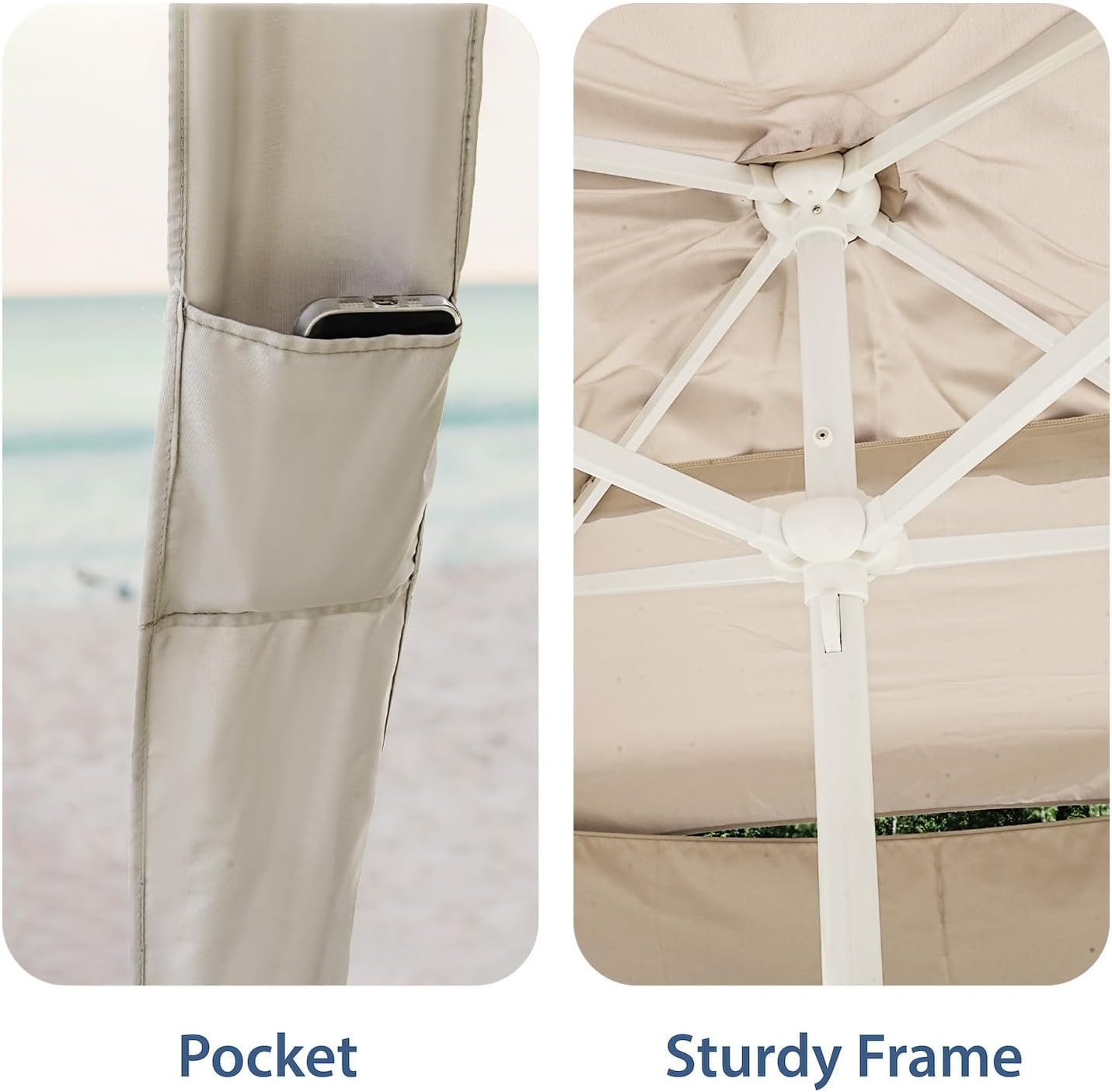 image:imageAMMSUN Beach Cabana 6565 Beach Canopy Easy Set up and Take Down Cabana Tent with Sand Pockets Instant Sun Shade with Side Wall Coral TropicalVintage Beige