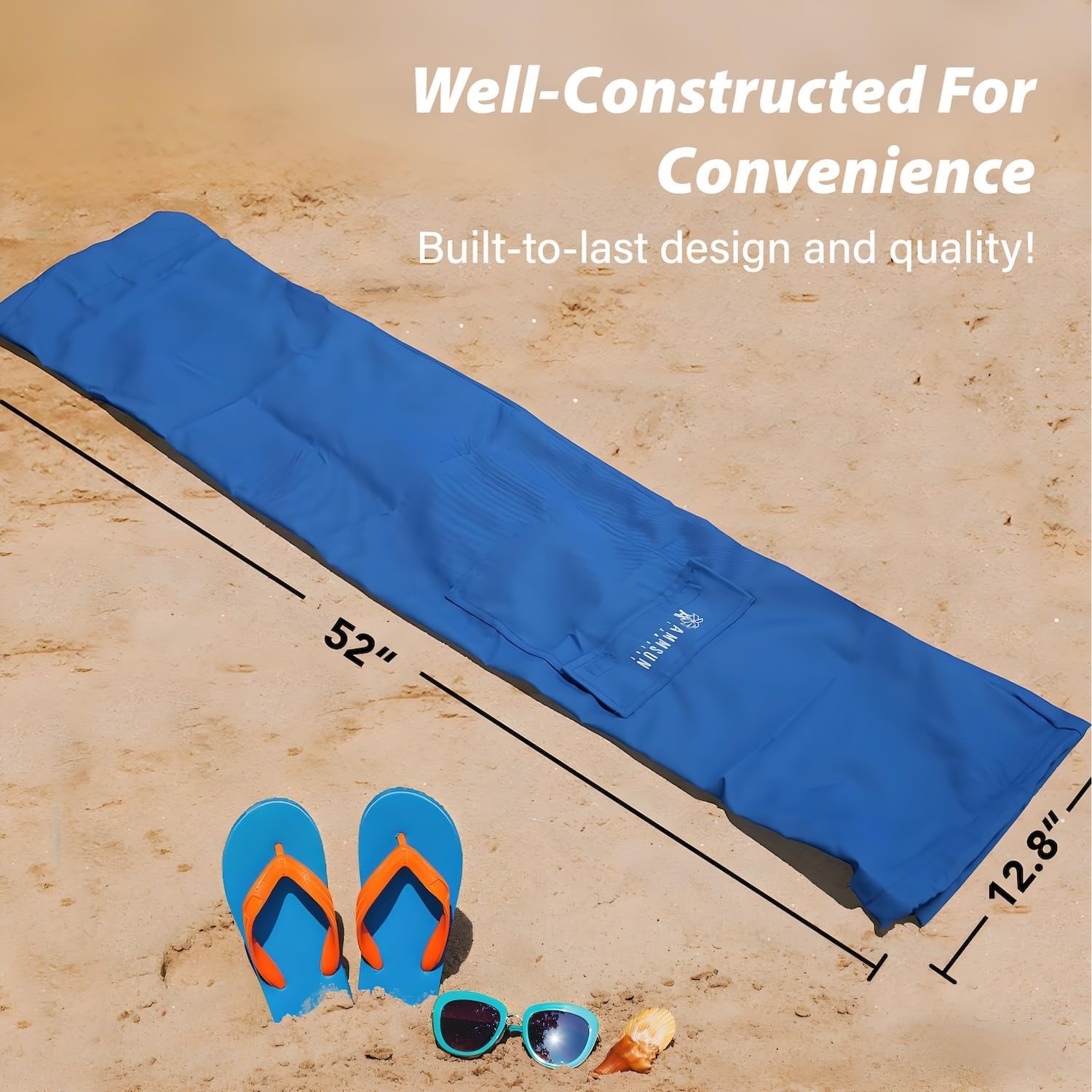 image:imageAMMSUN Commercial Grade Beach Umbrella Storage amp Carry Bag Universal Fit HardWearing WaterResistant Fabric Large Capacity for Two 8FT Foldable Umbrellas Convenient Drawstring Fit in Car Trunksblue