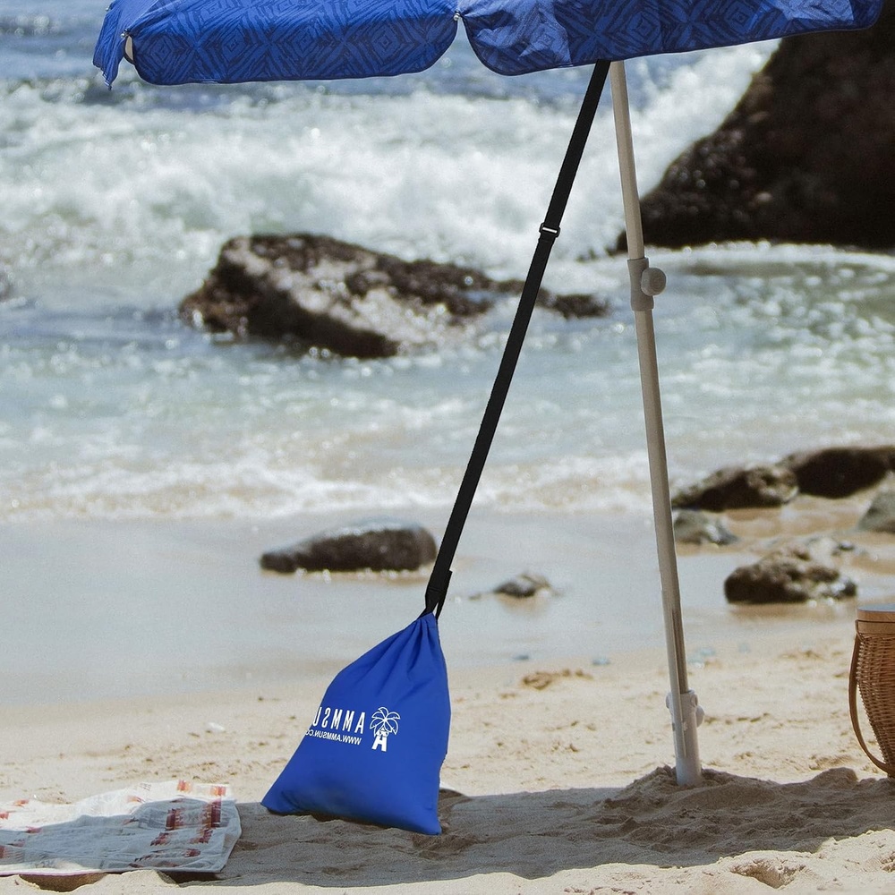 image:imageAMMSUN Beach Umbrella Sand Bag Umbrellas Sand Anchor Tent Weight Bags Heavy Duty Weighted Sandbags for High Wind Resistant Beach Canopy Shade Windproof Portable Safe Stand Holder Universal Fit