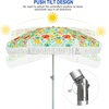 AMMSUN 6.5ft Heavy Duty Fringe Beach Umbrella with Sand Anchor Tilt UPF50+ | Windproof,Carry Bag for Patio Garden Pool Backyard, Height Adjusting for All-Day Shade, Removable Sand Anchor(Citrus)