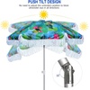 AMMSUN 6.5ft Tropical Fringe Beach Umbrella with Sand Anchor,Tilt,Air Vent | Heavy Duty High Wind Sun Shade Umbrellas,UPF50+,Portable Carry Bag,Windproof,for Sand Patio Garden Pool Backyard Outdoors