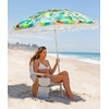 AMMSUN 6.5ft Tropical Fringe Beach Umbrella with Sand Anchor,Tilt,Air Vent | Heavy Duty High Wind Sun Shade Umbrellas,UPF50+,Portable Carry Bag,Windproof,for Sand Patio Garden Pool Backyard Outdoors