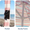 AMMSUN Beach Cabana, 6.5’×6.5′ Beach Canopy, Easy Set up and Take Down, Cabana Tent with Sand Pockets, Instant Sun Shade with Side Wall, Coral Tropical(Elegant Pink)