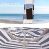 AMMSUN Beach Cabana, 6.5’×6.5′ Beach Canopy, Easy Set up and Take Down, Cabana Tent with Sand Pockets, Instant Sun Shade with Side Wall, Coral Tropical(Navy Sailor)