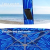 AMMSUN Beach Cabana, 6.5’×6.5′ Beach Canopy, Easy Set up and Take Down, Cabana Tent with Sand Pockets, Instant Sun Shade with Side Wall, Coral Tropical(Sea Flow)