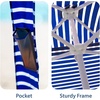 AMMSUN Beach Cabana, 6.5’×6.5′ Beach Canopy, Easy Set up and Take Down, Cabana Tent with Sand Pockets, Instant Sun Shade with Side Wall, Coral Tropical(Siesta Stripe)