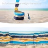 AMMSUN Beach Cabana, 6.5’×6.5′ Beach Canopy, Easy Set up and Take Down, Cabana Tent with Sand Pockets, Instant Sun Shade with Side Wall, Coral Tropical(Vibrant Stripe)