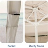 AMMSUN Beach Cabana, 6.5’×6.5′ Beach Canopy, Easy Set up and Take Down, Cabana Tent with Sand Pockets, Instant Sun Shade with Side Wall, Coral Tropical(Vintage Beige)