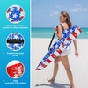 AMMSUN Commercial Grade Beach Umbrella Storage & Carry Bag, Universal Fit | Hard-Wearing Water-Resistant Fabric, Large Capacity for Two 8FT Foldable Umbrellas, Convenient Drawstring, Fit in Car Trunks(Flag Blue/Red)