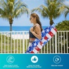 AMMSUN Commercial Grade Beach Umbrella Storage & Carry Bag, Universal Fit | Hard-Wearing Water-Resistant Fabric, Large Capacity for Two 8FT Foldable Umbrellas, Convenient Drawstring, Fit in Car Trunks(Flag Blue/Red)