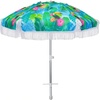 AMMSUN 6.5ft Tropical Fringe Beach Umbrella with Sand Anchor,Tilt,Air Vent | Heavy Duty High Wind Sun Shade Umbrellas,UPF50+,Portable Carry Bag,Windproof,for Sand Patio Garden Pool Backyard Outdoors