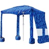 AMMSUN Beach Cabana, 6.5’×6.5′ Beach Canopy, Easy Set up and Take Down, Cabana Tent with Sand Pockets, Instant Sun Shade with Side Wall, Coral Tropical(Sea Flow)