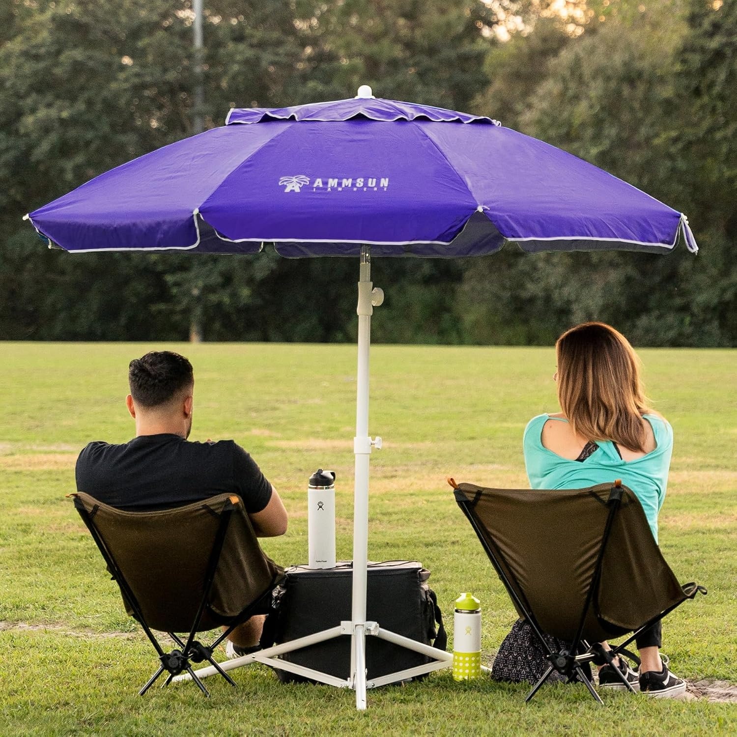 image:imageAMMSUN Shade Umbrella Premium Portable Umbrella with Stand 65ft Lightweight Free Standing Canopy for Sporting Games Adjustable Instant Sun Protection and Easy to Carry Peach PinkPurple