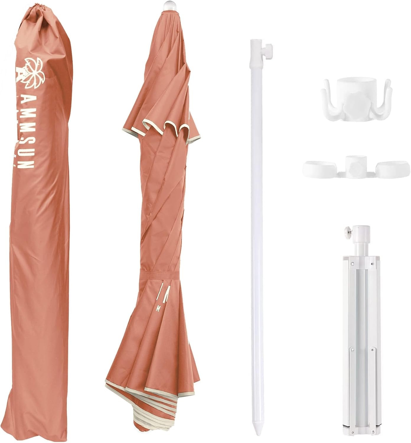 image:imageAMMSUN Shade Umbrella Premium Portable Umbrella with Stand 65ft Lightweight Free Standing Canopy for Sporting Games Adjustable Instant Sun Protection and Easy to Carry Peach PinkPeach Pink