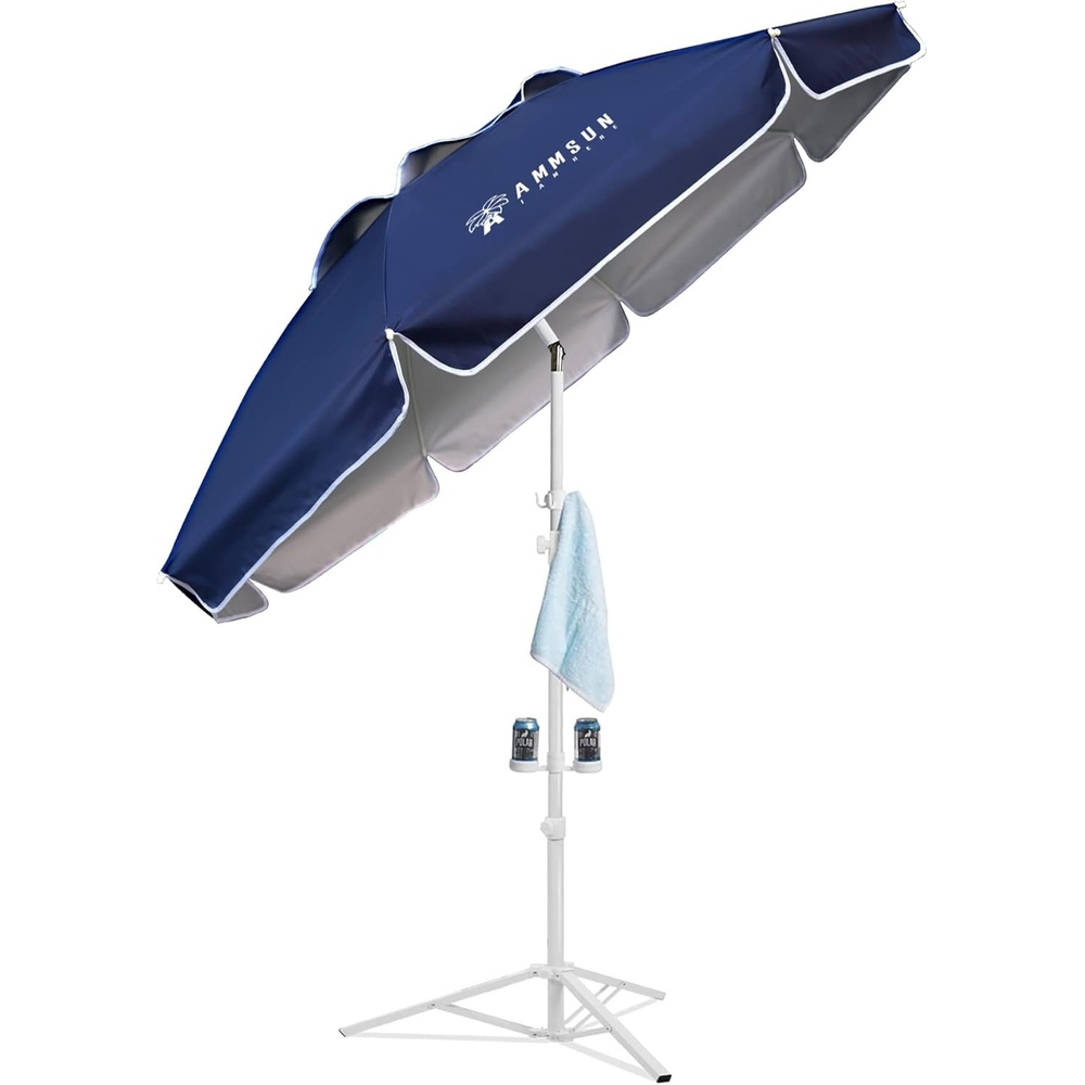 image:imageAMMSUN Shade Umbrella Premium Portable Umbrella with Stand 65ft Lightweight Free Standing Canopy for Sporting Games Adjustable Instant Sun Protection and Easy to Carry Peach PinkNavy Blue