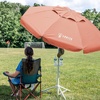 AMMSUN Shade Umbrella, Premium Portable Umbrella with Stand, 6.5ft Lightweight Free Standing Canopy for Sporting Games, Adjustable Instant Sun Protection and Easy to Carry, Peach Pink(Peach Pink)