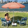 AMMSUN Shade Umbrella, Premium Portable Umbrella with Stand, 6.5ft Lightweight Free Standing Canopy for Sporting Games, Adjustable Instant Sun Protection and Easy to Carry, Peach Pink(Peach Pink)