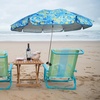 AMMSUN XL Chair Umbrella with Universal Clamp Adjustable 52 inches and 360-degree Swivel UPF 50+, Portable Clamp on Camping or Beach Chair, Stroller, Wheelchair, Vibrant Flowers, Large-sized