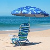 AMMSUN XL Chair Umbrella with Universal Clamp Adjustable 52 inches and 360-degree Swivel UPF 50+, Portable Clamp on Camping or Beach Chair, Stroller, Wheelchair, Golf cart, Sharks, Large-sized